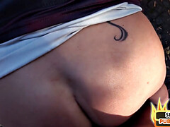 Nasty cougar sucks hard on random guy