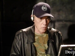 Sneaky guy masturbates on three lesbians