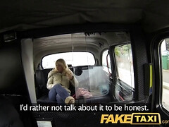 British blonde wants a new cock for her fake taxi ride and begs for rough dogging