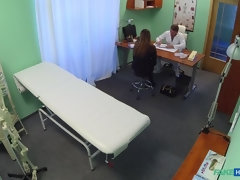 Brunette Gets Doc on the Exam Table