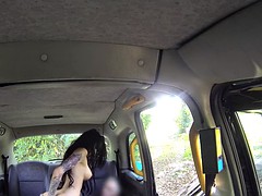 Petite busty amateur bangs in fake taxi
