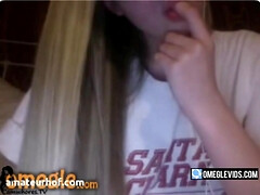 Blond Hair Babe Teenage Dissapoints Father On Omegle