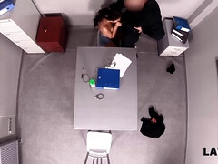 Watch as hot Czech teen Jennifer Mendez gets roughed up by security guard in uniform
