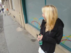 Amateur teen squirted with cum in public POV