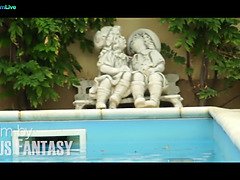 Cute teenager ayline dark-skinned fucking their pool dude