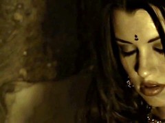 美人, 茶髪の, インド人, マッサージ, 淫乱熟女