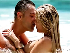 デカパイ, ブロンド, フェラチオ, イギリス人, エロティック, ハードコア, アウトドア, 三人