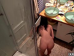 お尻, 浴室, エロ熟女, 自家製, 裸, オマンコ, 一人, 義母