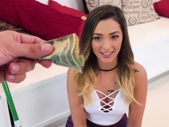 アナル, デカチン, フェラチオ, 茶髪の, 車, 中出し, Hd, お金