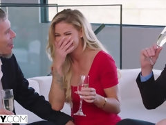 デカ尻, デカパイ, ブロンド, ダブル開発, 顔射, ポルノスター, オマンコ, 三人