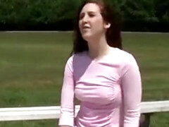 18, 素人, 女, アウトドア, 赤毛, ソフトコア, 一人, ティーン