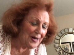 Elderly BBW blows and fucks younger dick in POV