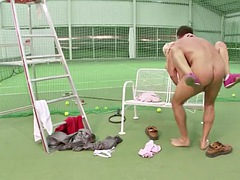 tennis coach seduce skinny teen to anal direct fuck on court