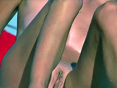 put on lotion caught by spy cam sexy beach nude women