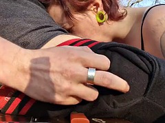 Amateur, Grosse bite, Sucer une bite, Européenne, Allemand, De plein air, Public, Adolescente