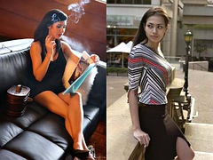 Attractive smokers come face to face