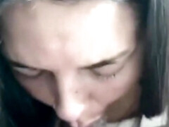 Amateur, Sucer une bite, Brunette brune, Tir de sperme, Gorge profonde, Hd, Interracial, Fille latino