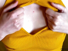 カップル, ヨーロピアン, オナニー, 自然山雀, 剃毛, スカート, 一人, オッパイの