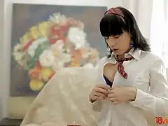 18, アナル, フェラチオ, オナニー, ヌード, オージー, 女子高生, ティーン