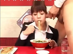 Asiatisch, Viele männer bespritzen eine frau, Spermaladung, Japanische massage