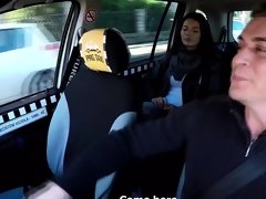 Beautiful Busty Model Squirts in Taxi Car