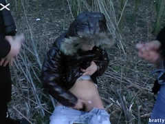 デカチン, 黒人, フェラチオ, 指いじり, アウトドア, オマンコ, 剃毛, 濡れ