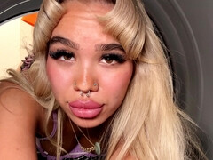 Asiatisch, Blondine, Sperma im mund, Kehlenfick, Schwanz, Masturbation, Muschi, Rasiert