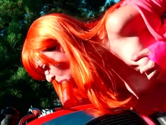 Femelle, Fétiche, Allemand, De plein air, Petite femme, Rousse roux, Solo, Adolescente