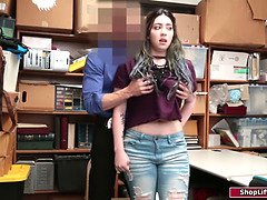 Curvy 18yo fucked by her officer stepdad