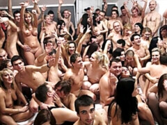 Blasen, Braunhaarige, Hundestellung, Gruppe, Handjob, Tätowierung, Jungendliche (18+), Titten