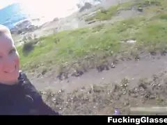 Amateur, Plage, Blonde, Sucer une bite, Lunettes, Hd, Pov, Adolescente