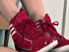 Asiático, Chica, Pies, Divertido, Sexo duro, Estudiante, Chupando, Uniforme