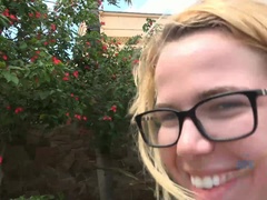 Cul, Blonde, Robe, Petite amie, Lunettes, Petite femme, Pov, Chatte