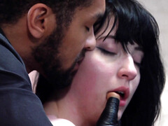 Anal, Negro, Hembra, Penetracion con dedos, Guantes, Cuero, Esclavo, Tetas