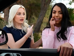 黒人, フェラチオ, 茶髪の, バック, 指いじり, 手コキする, 異人種間, ガリガリ