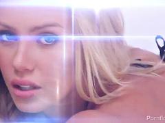 Grote mammen, Blond, Pijpbeurt, Sperma, Tieten likken