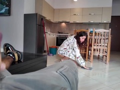 Culo, Mamada, Morena, Estilo perrito, Familia, Enorme, Cocina, Tabú