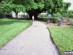 Grote mammen, Bruinharig, Sperma, Hd, Buiten, Openbaar