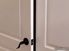 First time Stone Age threesome with petite blonde mom and her horny daughter