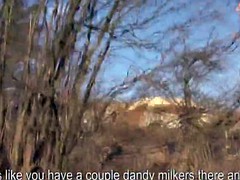 Public euro pulled and titfucked before sex