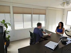 LOAN4K. Gorgeous brunette is in trouble and the man wants to help