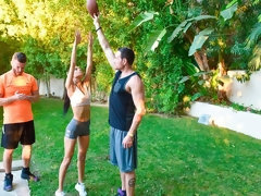 フェラチオ, 茶髪の, バック, ダブル開発, 手コキする, 3p男男女, ガリガリ, 三人