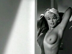 Embrassement, Lesbienne, Léchez, Masturbation, Chatte, Rasée, Dénudage, Rétro ancien