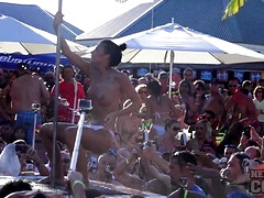素人, ビーチ, 美人, フェラチオ, 古典, 乳首, パーティ, ティーン
