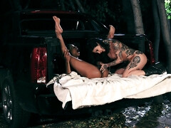 69, 黒人, キス, レズビアン, なめる, アウトドア, オマンコ, オッパイの