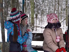 Leie, Tussi, Lesbisch, Lecken, Höschen, Rasiert, Überraschung, Titten