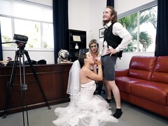 アナル, ブロンド, フェラチオ, 結婚, 茶髪の, バック, ペニス, ストッキング