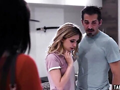 お尻, ぽっちゃり, デカ尻, フェラチオ, 茶髪の, 自然山雀, ティーン, 三人