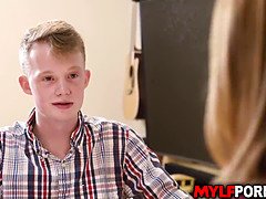 Busty Latina MILF Juliett Russo i sbusy cooking in the kitchen when suddenly she got so horny and startfucking with stepson Jimmy Michaels