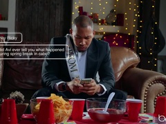 黒人, フェラチオ, バック, ドレス, パーティ, ピアス, スパンキング, 三人